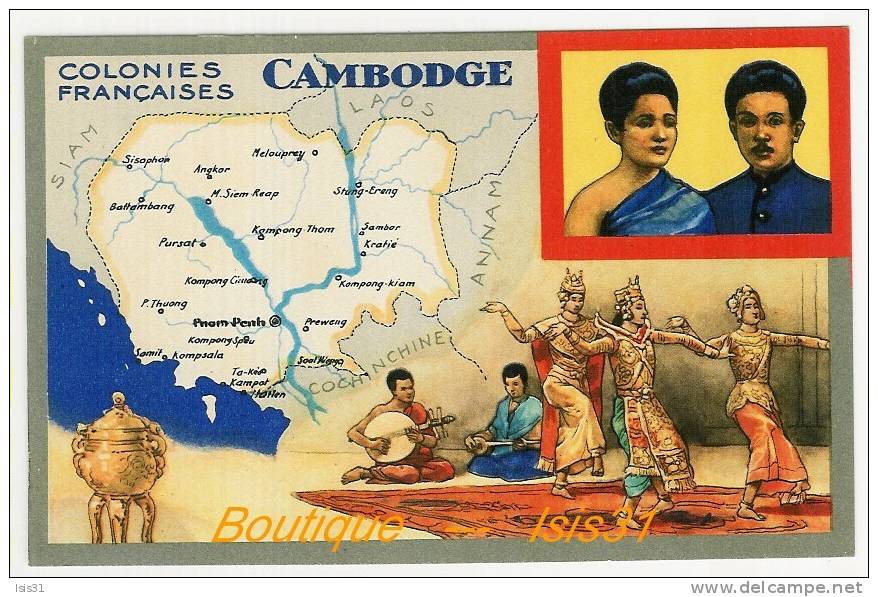 Cambodge - RF21890 - Carte - Bon état - Cambodia