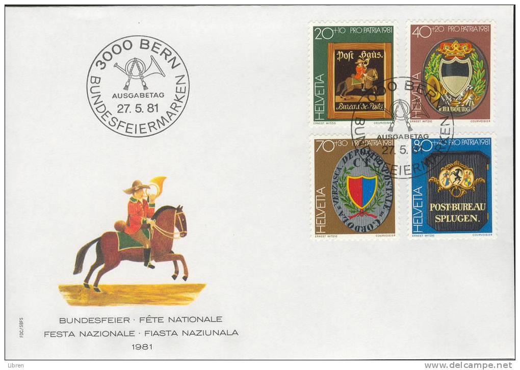 ZWITSERLAND, SUISSE, SCHWEIZ, HELVETIA MI FDC 1199-1202 PRO PATRIA. OPEN, BLANC.VF. - FDC