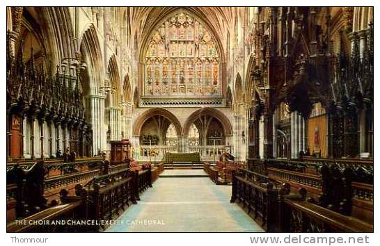 EXETER CATHEDRAL  - THE CHOIR AND CHANCEL  - SM -  BELLE CARTE  PHOTO  - - Exeter