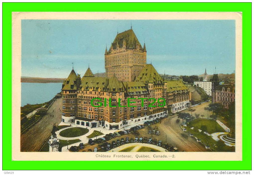 QUÉBEC - CHATEAU FRONTENAC - CIRCULÉE EN 1941 - PECO - ANIMÉE DE VIEILLES VOITURES - - Québec - Château Frontenac