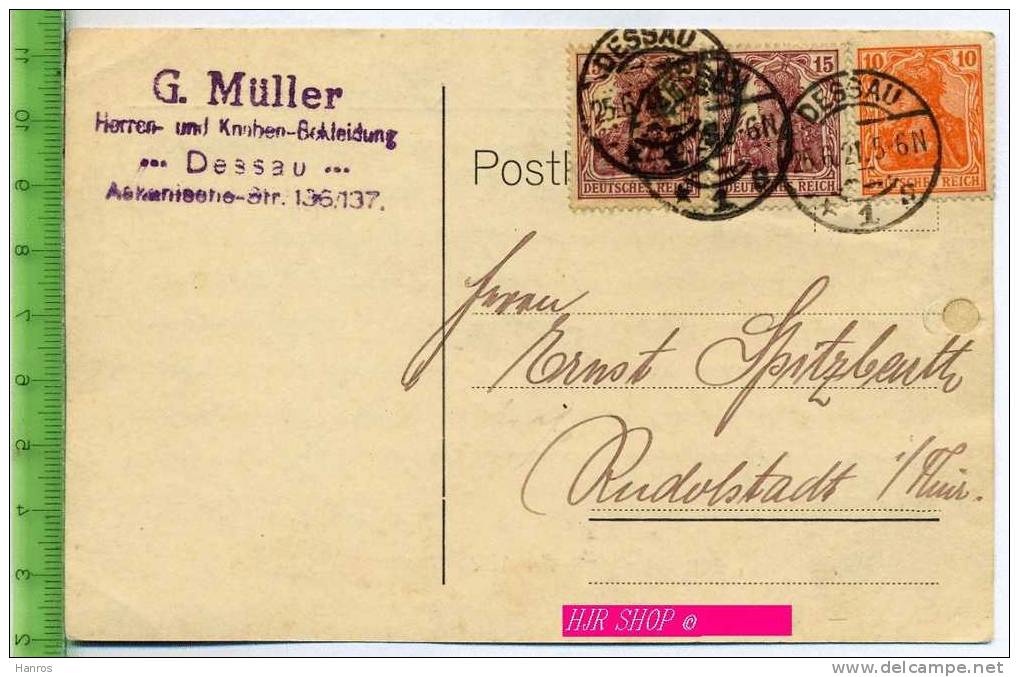 Kaiserreich, Ganzsache, Postkarte MiF 141+142 X 2, Gestempelt Dessau 25.06.1921 - Briefe U. Dokumente