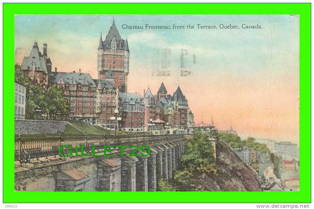 QUÉBEC - CHATEAU FRONTENAC FROM THE TERRACE DUFFERIN - POST CARD & GREETING - TRAVEL IN 1930 - - Québec - Château Frontenac