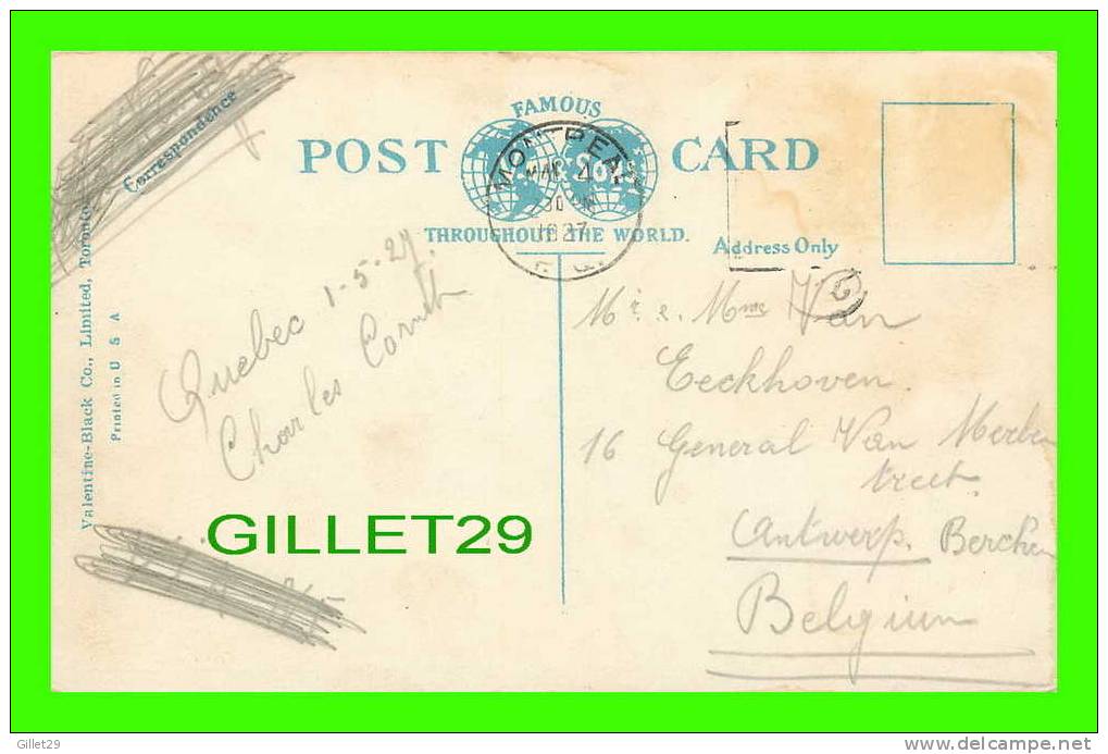 PONT - QUEBEC BRIDGE, CANADIAN NATIONAL RAILWAYS - TRAVEL IN 1927 - VALENTINE-BLACK CO - - Ponts