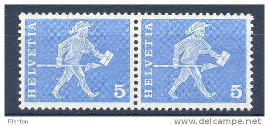 HELVETIA - Mi Nr 696x R (Paare) - Rollenmarke Mit Nummer Und Buchstabe - MNH** - Cote 9,00 € - Coil Stamps