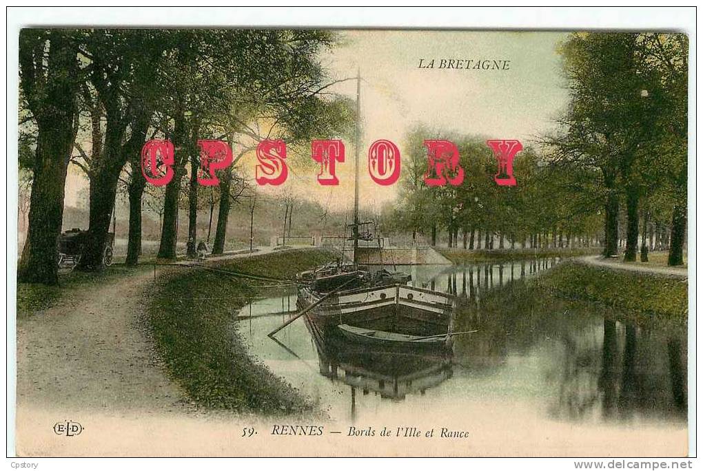 PENICHE - BATELLERIE - Bords De L'ille Et Rance à Rennes - Marinier - Dos Scané - Houseboats