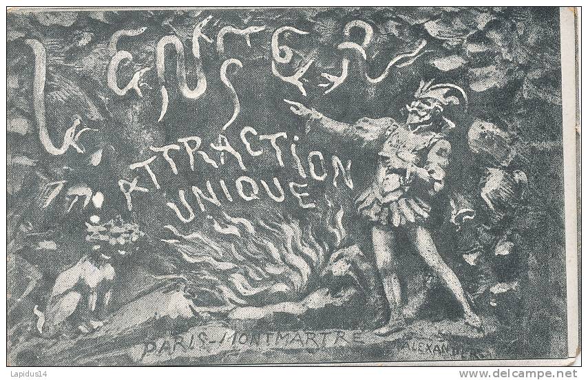 U 779 A / CPA - PETIT CARNET DE 4 CPA  CABARET UNIQUE AU MONDE L´ ENFER (hell) A. ALLEXANDER  PARIS MONTMARTRE - Cabarets