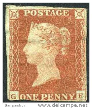 Great Britain #3 (SG #8) Mint Hinged 1p Red Brown Victoria From 1841 - Nuovi