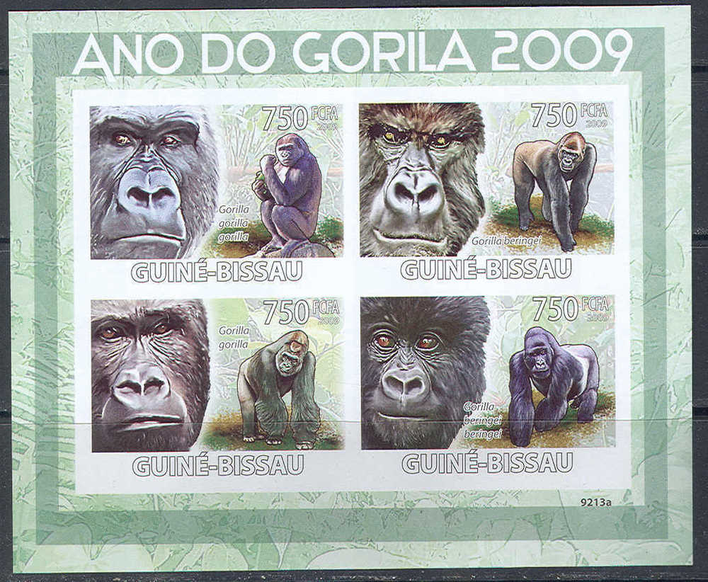 A0416 ✅ Fauna Monkeys Gorillas 2009 Guinea-Bissau Sheet+S/s MNH ** Imperf Imp - Gorillas