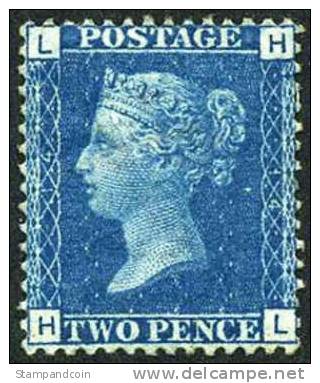 Great Britain #30 (SG #46) Plate #14 Mint No Gum 2p Blue Victoria From 1869 - Ongebruikt