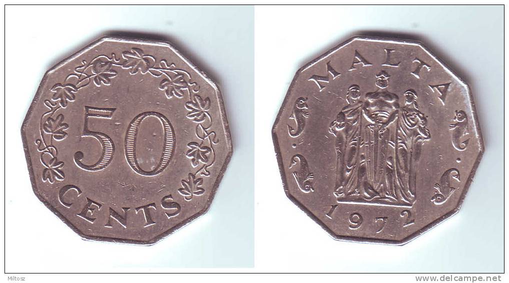 Malta 50 Cents 1972 - Malta