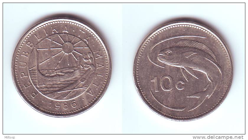 Malta 10 Cents 1986 - Malte