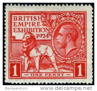 Great Britain #185 (SG #430) XF Mint Hinged 1p Vermillion George V From 1924 - Ungebraucht