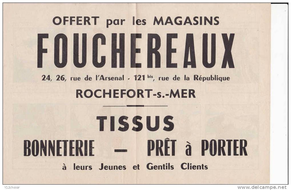 IMAGE DEVINETTES IMAGERIE PELLERIN EPINAL VOSGES PUBLICITE MAGASINS FOUCHEREAUX ROCHEFORT SUR MER TISSUS ANIMAL - Collezioni