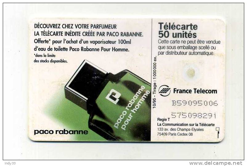 - TELECARTE FRANCE . TELECARTE PARFUM PACO RABANNE 1995 - Perfumes