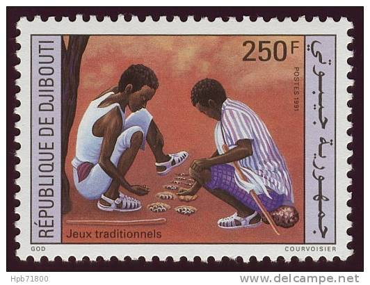 Timbre Neuf** - N° 679 (Yvert) - N° 554 (Michel) - Jeux Traditionnels (I) - Djibouti 1991 - Djibouti (1977-...)