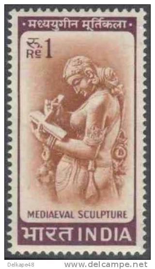 India Indien 1965 Mi 397 ** Woman Writing A Letter (medieval Sculpture) Orissa, 11th Century, Hindu - Andere & Zonder Classificatie