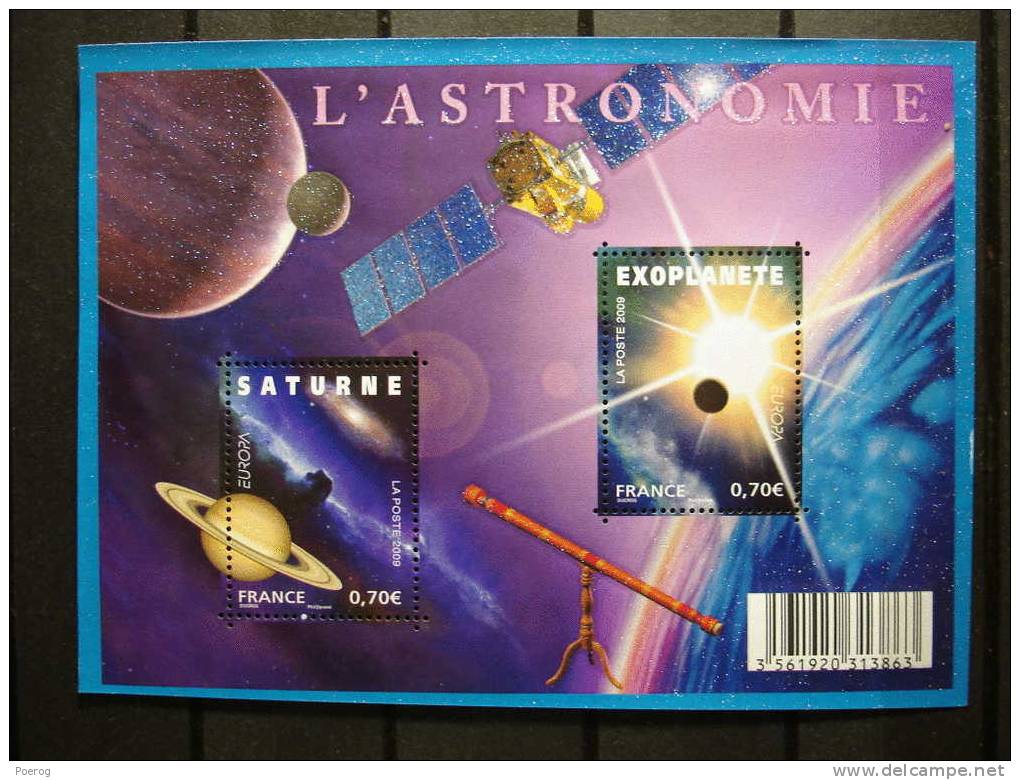 FRANCE - BLOC ESPACE ASTRONOMIE - SATURNE EXOPLANETE - NEUF - NEW SPACE BLOCK - EUROPA 2009 - Collections