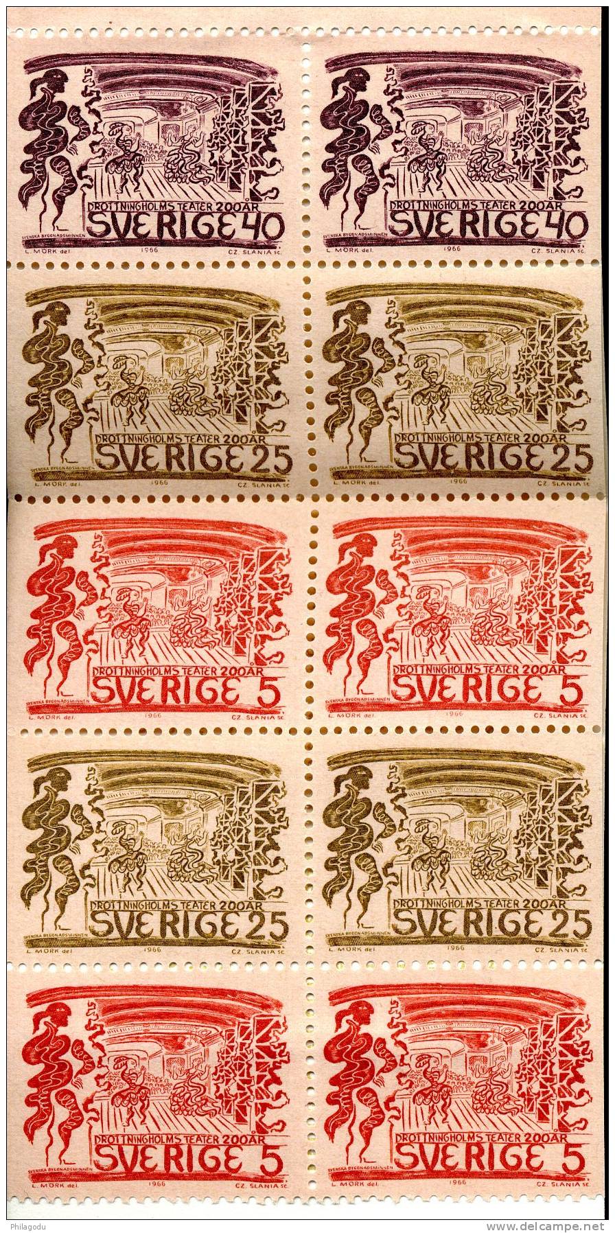 Theatre DROTTNINGHOLM   200 Ans  YV.541/543**    Carnet Complets - Unused Stamps
