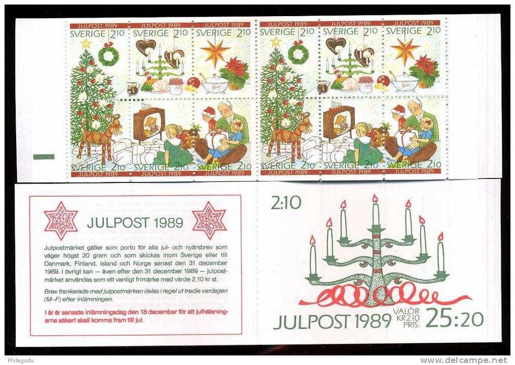 1989 NOEL ACTUEL      YV. C.15542**  2  Carnets Complets Gastronomie Television - Unused Stamps
