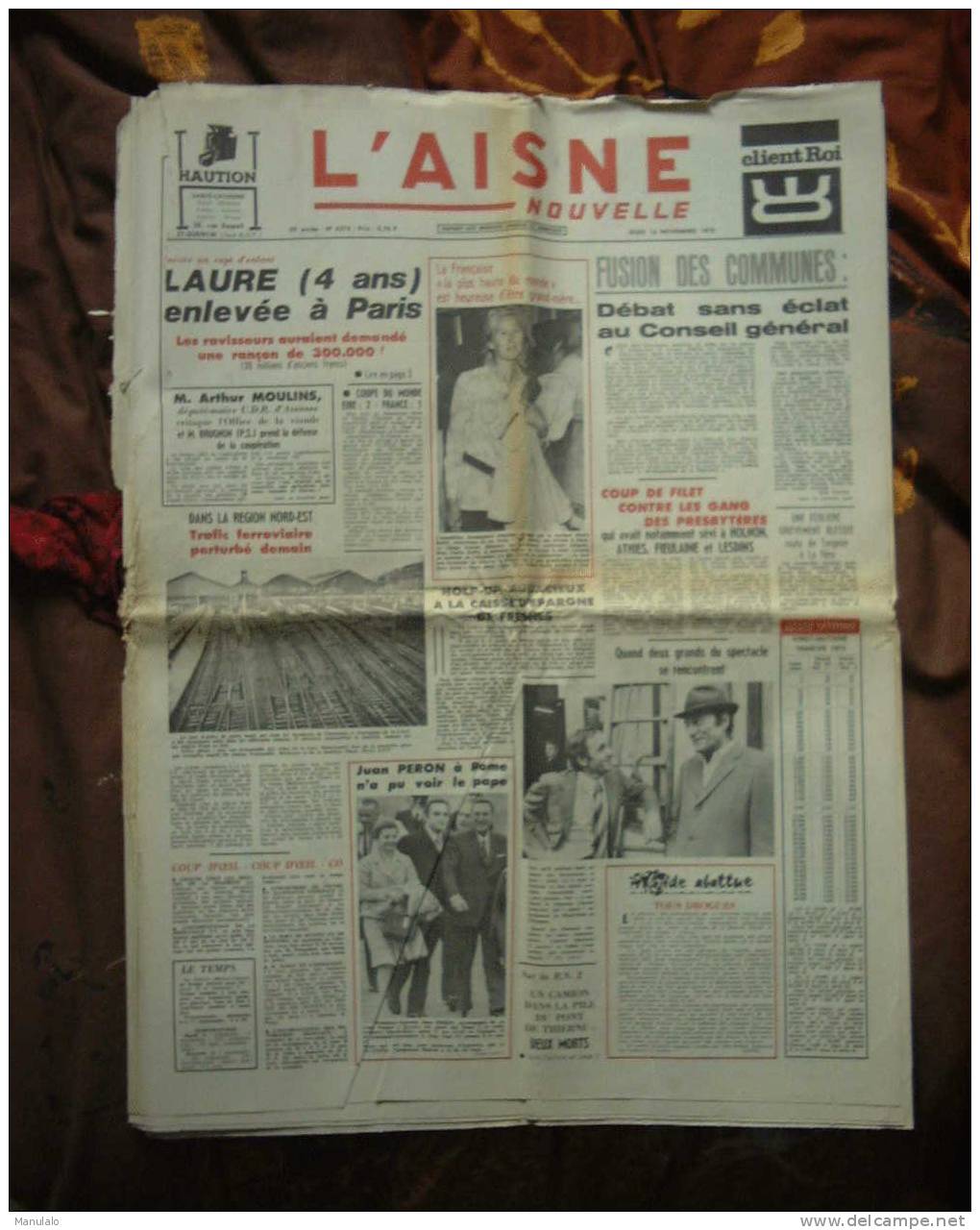 Journal - L´aisne Nouvelle - Jeudi 16 Novembre 1972 - Autres & Non Classés