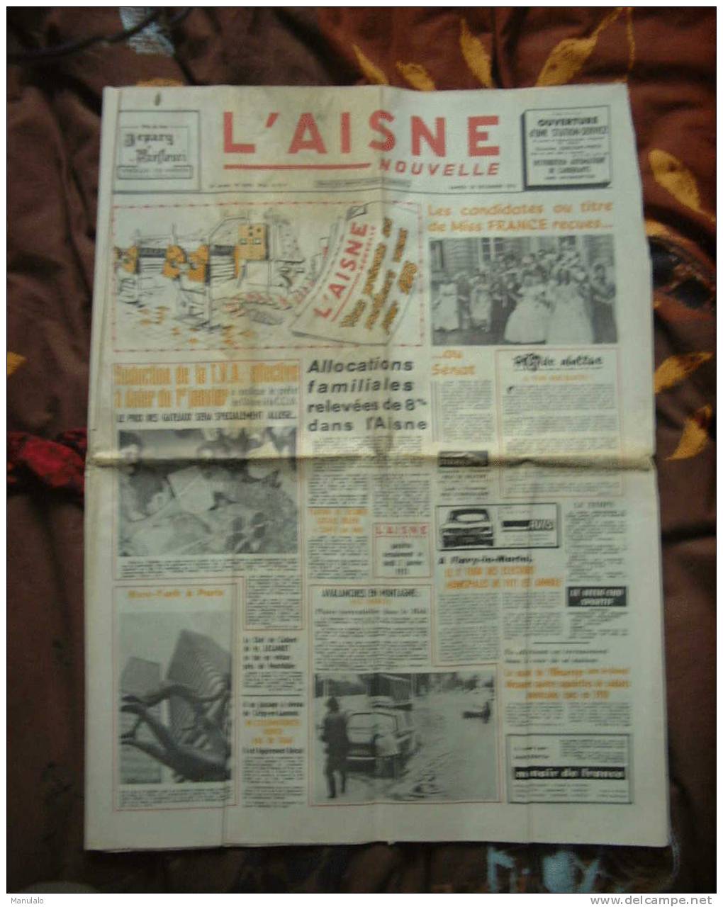 Journal - L´aisne Nouvelle - Samedi 30 Décembre 1972 - Otros & Sin Clasificación