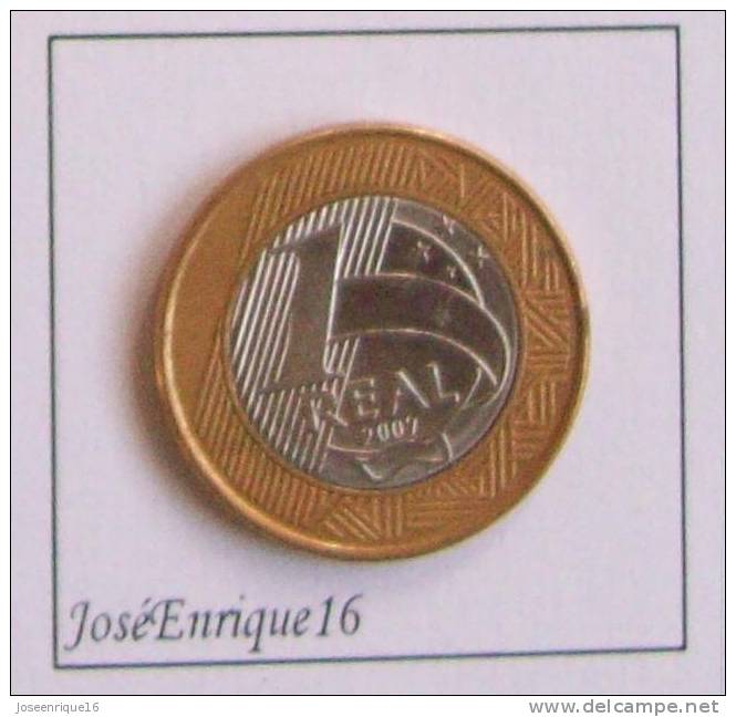 2007  BRASIL 1 REAL  MONEDA BIMETALICA  Bimetallic Coins - Pièces Bimétalliques - Brésil