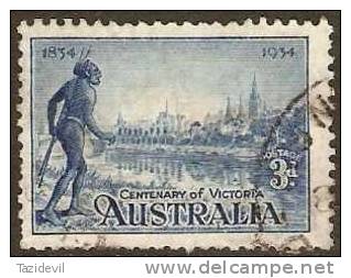 AUSTRALIA - USED - 1934  3d Victorian Centenary. Perf 11.5 - Oblitérés