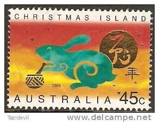 CHRISTMAS ISLAND - Used 1999 45c Year Of The Rabbit - Christmaseiland