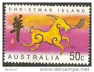 CHRISTMAS ISLAND - Used 2003 50c Year Of The Goat - Christmas Island