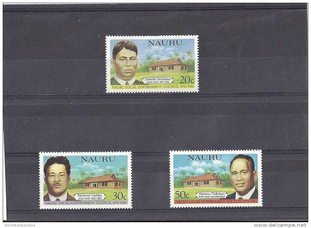 Nauru, Serie 3, Year 1981, SG 235-237, Anniversary Of Nauru Social Government, MNH/PF - Nauru
