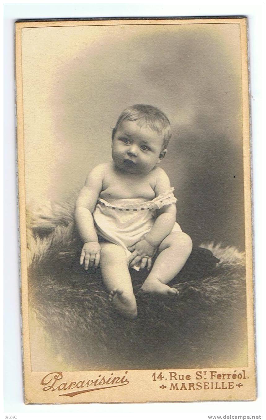 Photographie Ancienne Sur Carton -Bébé- Enfant-Début Du XXème Siècle - Paravisini à Marseille- -Réf:9029 - Non Classés