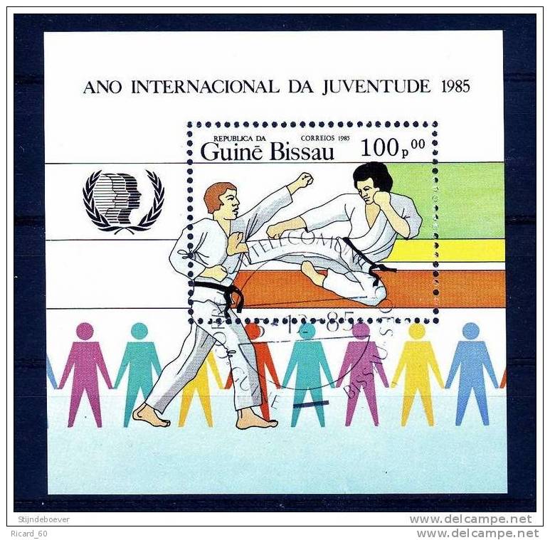 Bloc Oblitéré De Guinée Bissau, Année :internationale De L'enfance, Judo,, 1985 - Judo