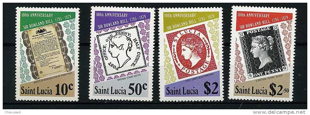 Ste Lucie ** N° 469 à 472 - 100e Ann. De La Mort De Sir R. Hill (Tbres S/tbres) - St.Lucia (1979-...)