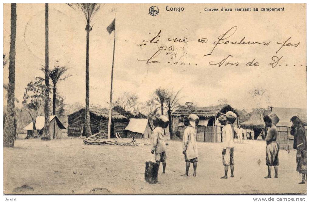 LEOPOLDVILLE [Congo Kinshasa] - Corvée D´Eau Rentrant Au Campement - Kinshasa - Leopoldville (Leopoldstadt)