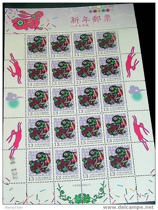 1998 Chinese New Year Zodiac Stamps Sheets - Rabbit Hare 1999 - Rabbits