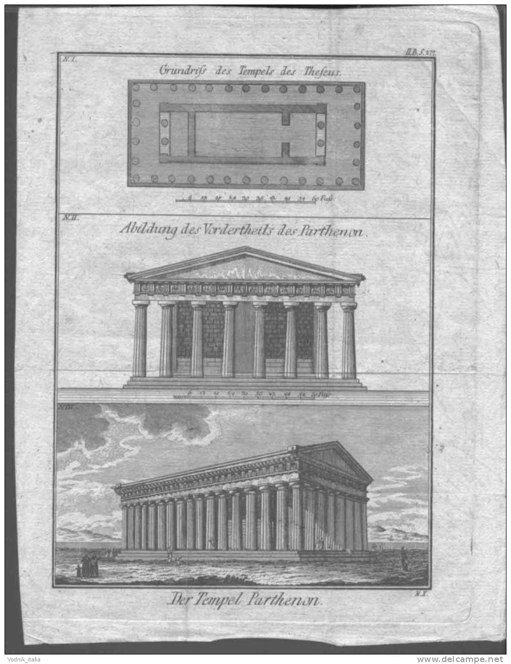 Stampa Incisione Atene Il Partenone - Europe