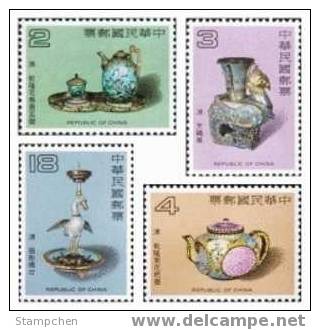 1984 Ancient Chinese Art Treasures Stamps - Enamel Cloisonne Teapot Wine - Wines & Alcohols