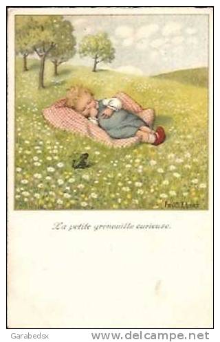 CPA Fantaisie Illustrée Signé Pauli Ebner - " La Petite Grenouille Curieuse " (A.G.B. N° 1356). - Ebner, Pauli