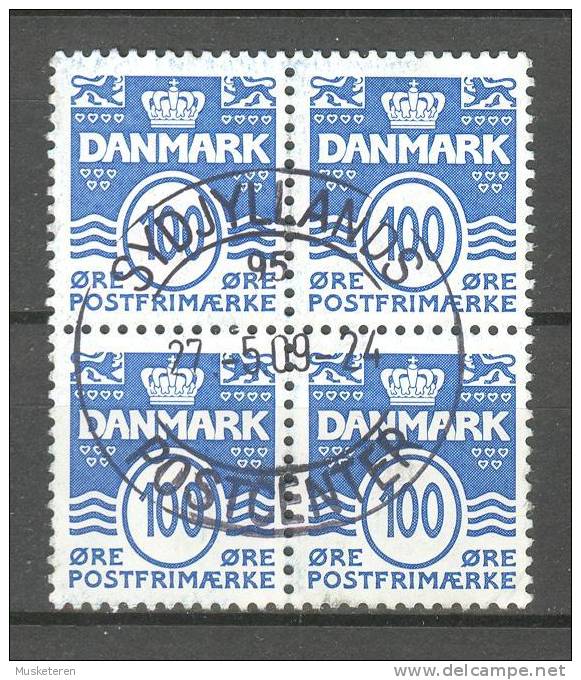 Denmark 2005 Mi. 1414  100 Øre Numbers & Waves Wellenlinien Mit Herzen Hearts 4-Block Deluxe Cancel !! - Oblitérés