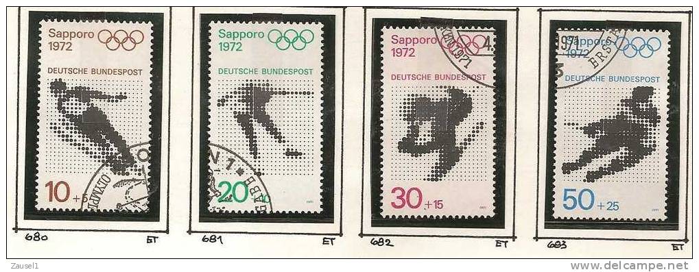 Einzelmarken 680 Ff. - Olympische Spiele 1972 Sapporo - ESSt Gestempelt (Viertel) - Gebraucht