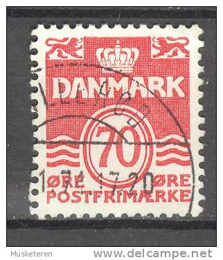 Denmark 1972 Mi. 525y   70 Ø Wellenlinien Numbers & Waves Flour Papier - Usado