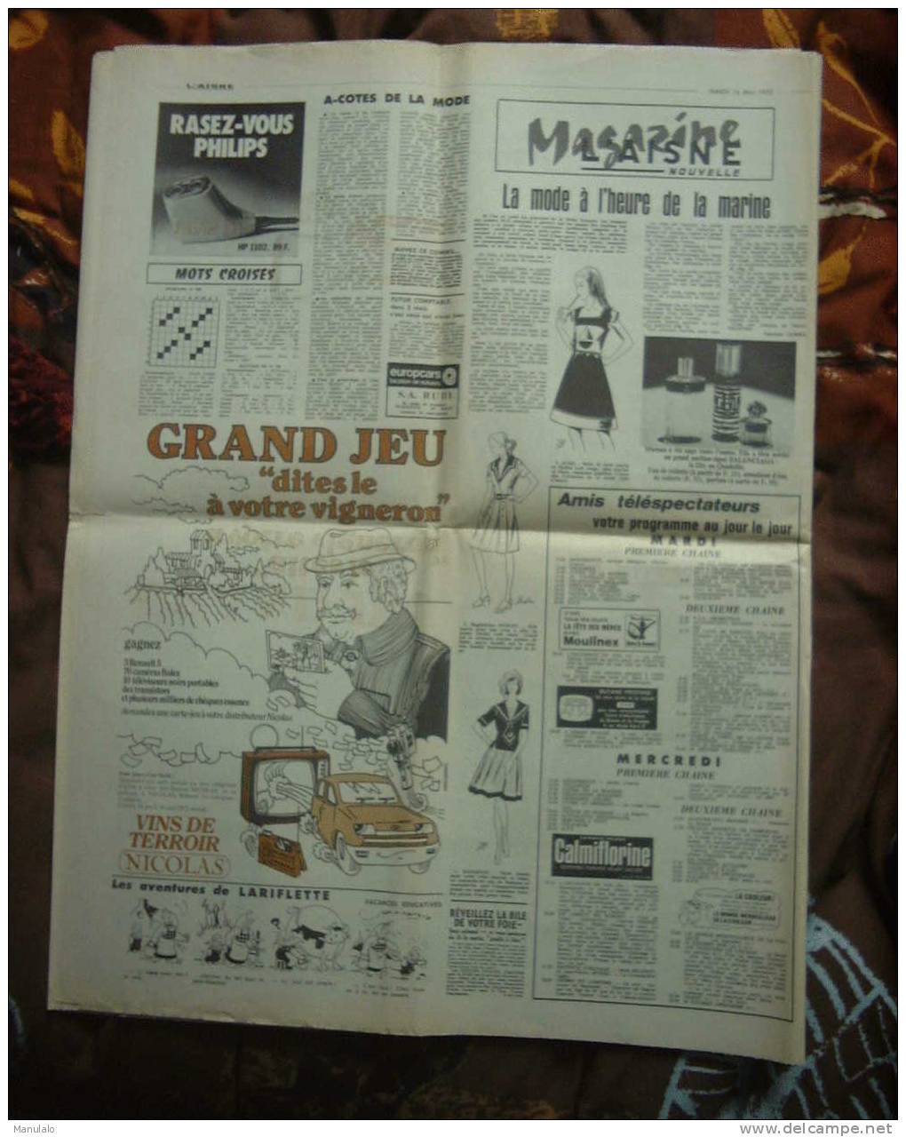 Journal - L´aisne Nouvelle - Mardi 16 Mai 1972 - Sonstige & Ohne Zuordnung