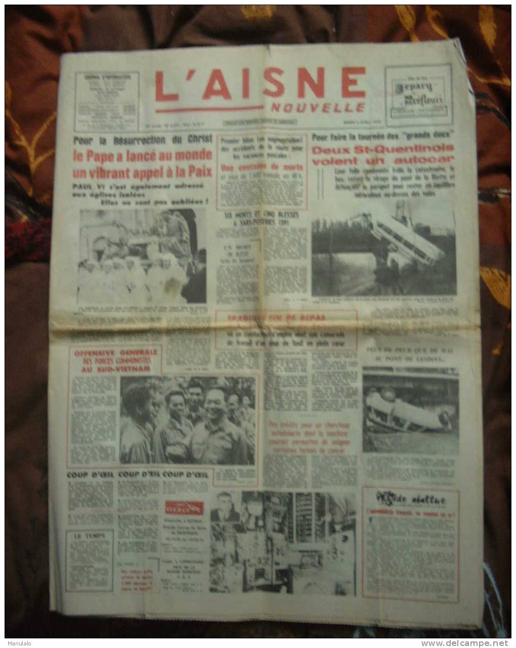 Journal - L´aisne Nouvelle - Mardi 4 Avril 1972 - Autres & Non Classés