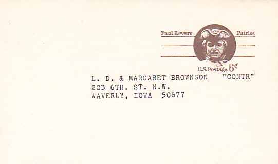 UX58 Paul Rever -  L. D. & Margaret Brownson - From County Assessor Lester Buenger - 1961-80