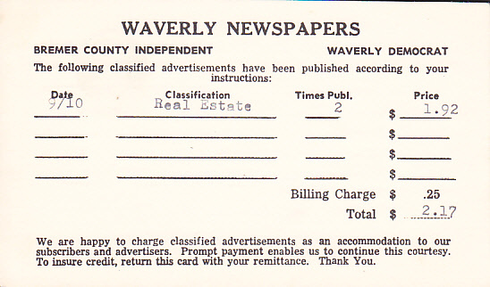 UX64 John Hanson - Sharon Brownson - Waverly Newpapers - Bremer County Independent - Waverly Democrat - 1961-80