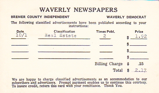 UX64 John Hanson - Sharon Brownson - Waverly Newpapers - Bremer County Independent - Waverly Democrat - 1961-80