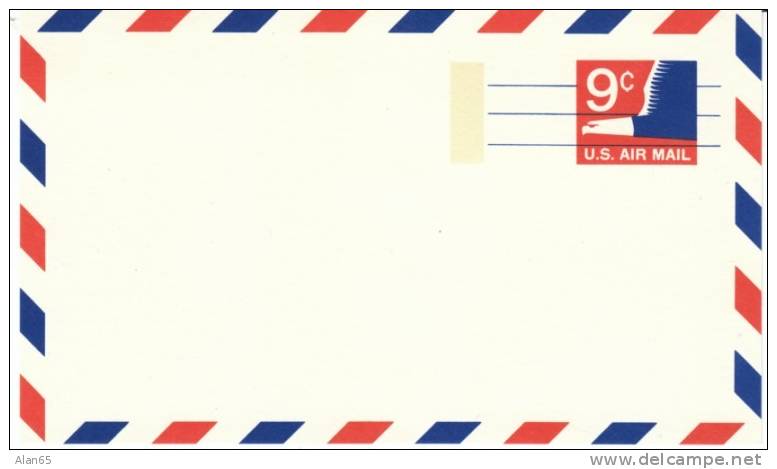 Scott # UXC10, Stylized Eagle, 1971 9-cent Airmail Postal Card Stationery - 1961-80