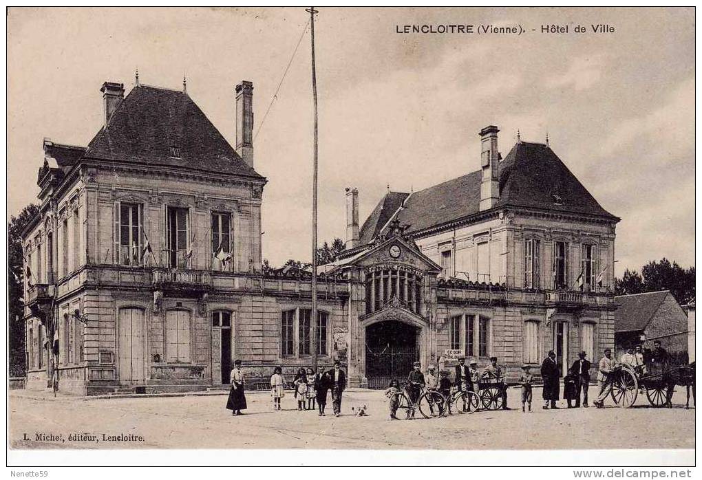 LENCLOITRE - Hôtel De Ville Très Belle Animation En 1910 - Lencloitre