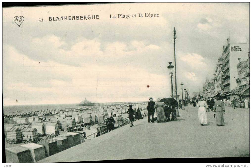 Blankenberge: La Plage Et La Digue (Grand Hôtel Pauwels D'Hondt) - Blankenberge