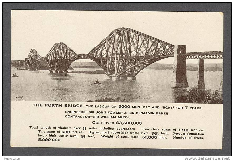 United Kingdom PPC Scotland Fife The Forth Bridge Valentine´s "Phototone" - Fife